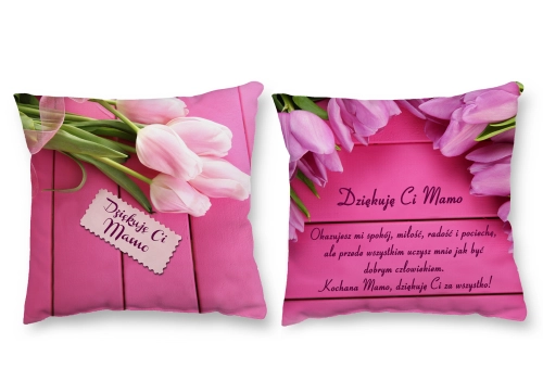 poduszka mama tulipany różowe deski.jpg