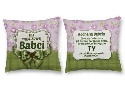 poduszka babcia kokarda zielona.jpg